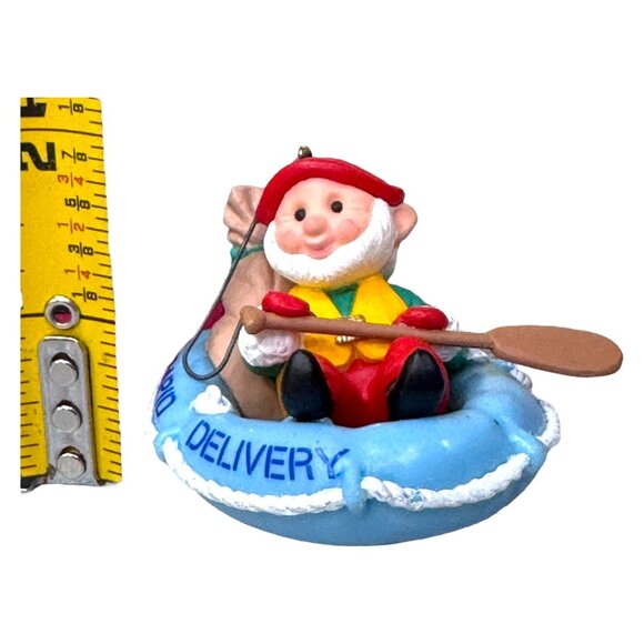 Hallmark Keepsake Ornament Set Of 1991 Elf In Boat Rapid Delivery Lot 3 Beaver - Picture 2 of 8